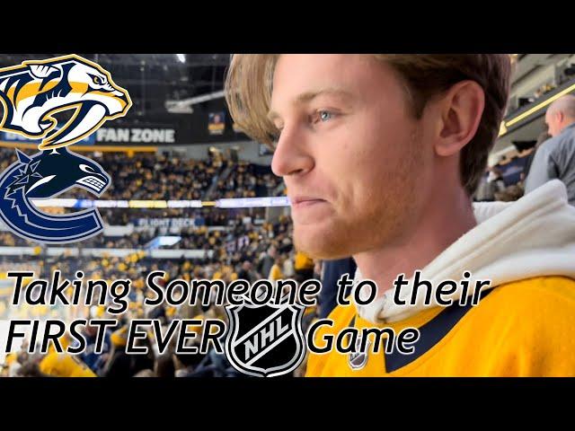 Taking Someone to their FIRST EVER NHL Game | Nashville Predators vs Vancouver Canucks