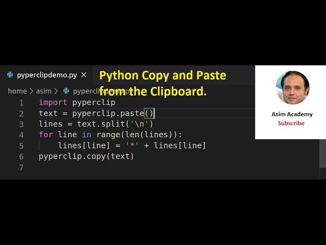 Python Copy and Paste from the Clipboard