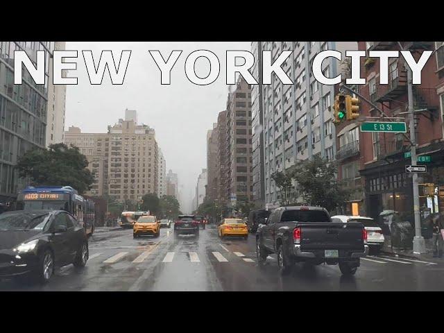 New York City | Rain Day 4K Driving in Brooklyn & Manhattan & Queens & Brooklyn, NYC