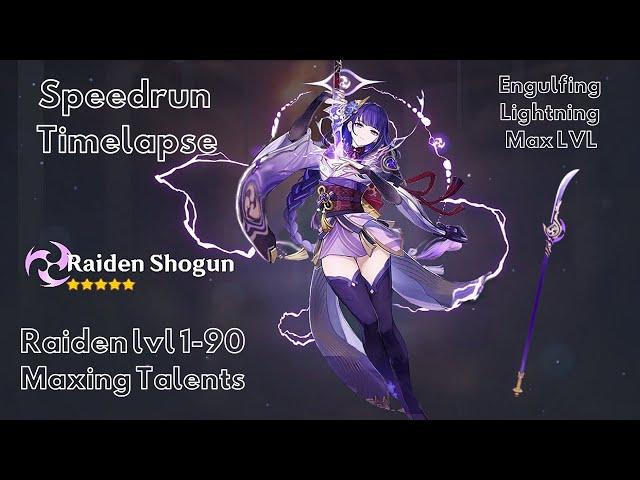 Raiden Shogun Time-lapse MAXING all talents / level and Engulfing Lightning max level