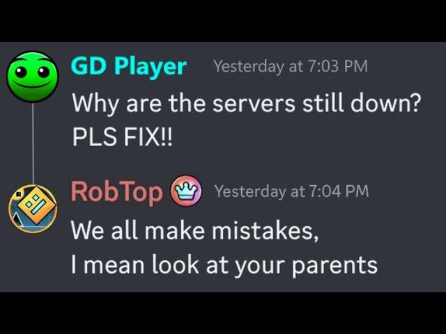 RobTop Being a SAVAGE for 17 Minutes