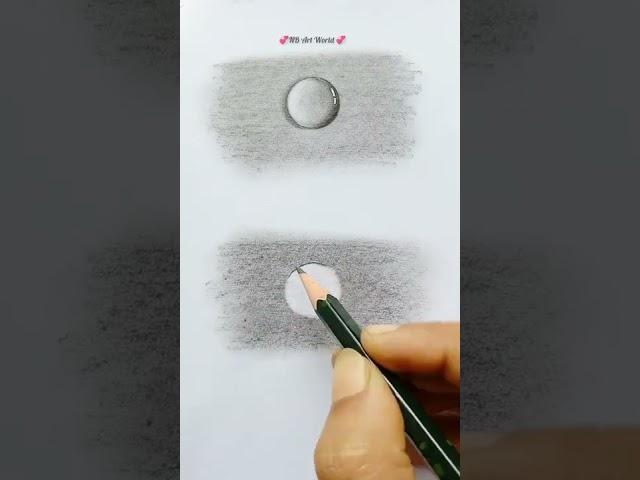 How to draw 3D water drop / easy 3D water drop pencil sketch #shorts