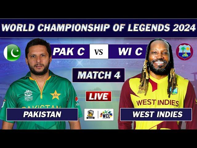 PAKISTAN vs WEST INDIES MATCH 4 LIVE SCORES | PAK vs WI LIVE | WORLD CHAMPIONSHIP OF LEGENDS