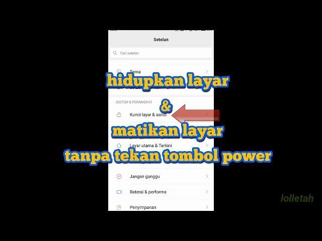 CARA HIDUPKAN & MATIKAN LAYAR XIAOMI MIUI9 TANPA TOMBOL POWER