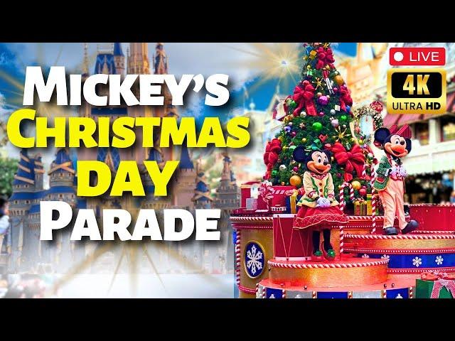 LIVE RecordedMickeys Christmas Day Parade From The Magic Kingdom in Disney World | ALL Day in 4K