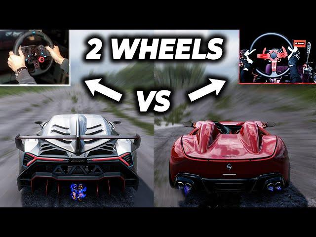 Forza Horizon 5 - Ferrari Monza Vs Veneno DRAG RACE! (Two Steering Wheels) Logitech G29 Gameplay