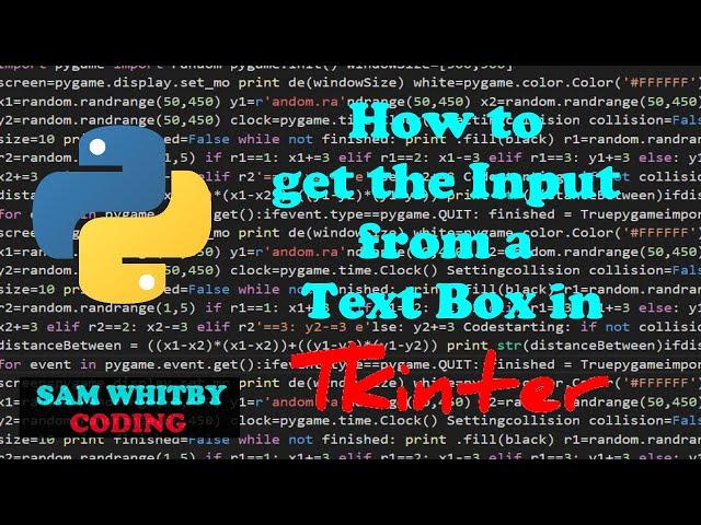 How to Get the Input from a Textbox in Tkinter
