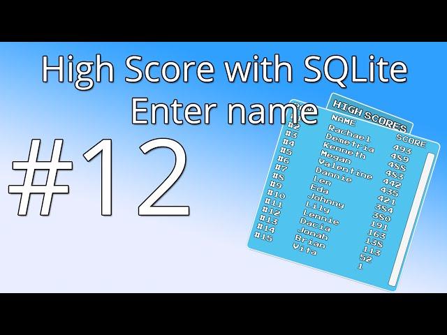 12. Unity tutorial: High score with SQLite - Enter name