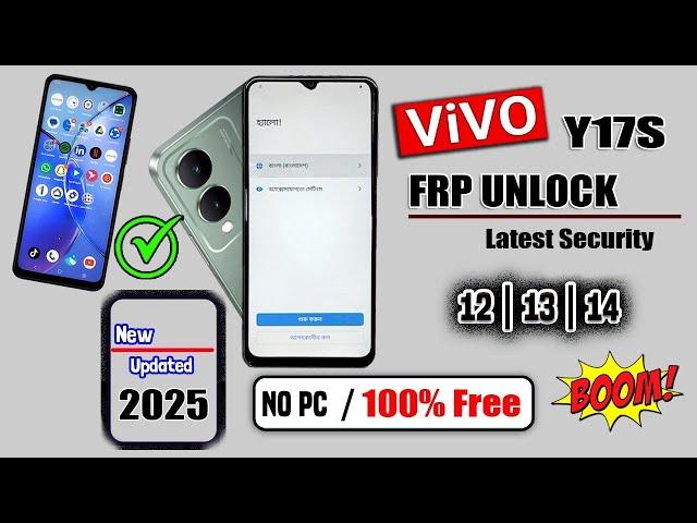 Vivo Y17S Frp Bypass 2025 Google Account Unlock Android 14 | Latest Security Without Pc | FRP Unlock