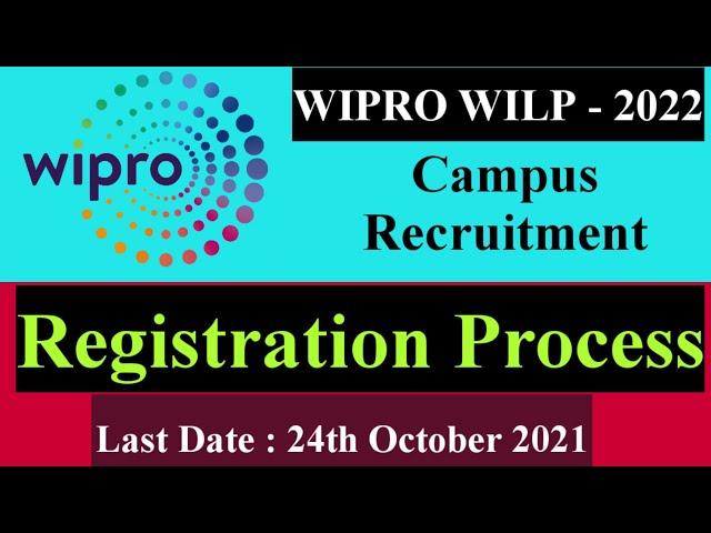 Wipro wilp 2022 registration process | wipro wilp 2022 campus recruitment registration process