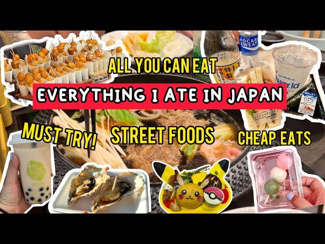 EVERYTHING I ATE IN JAPAN (cheap eats, all you can eat shabu, street food, festivals, bentos, cafes)