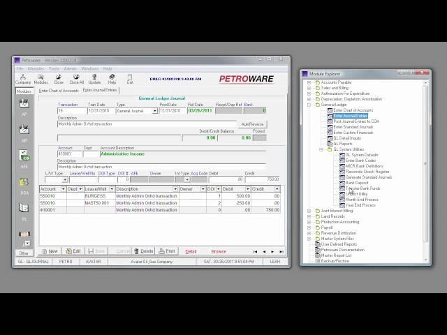 Petroware General Ledger Overview