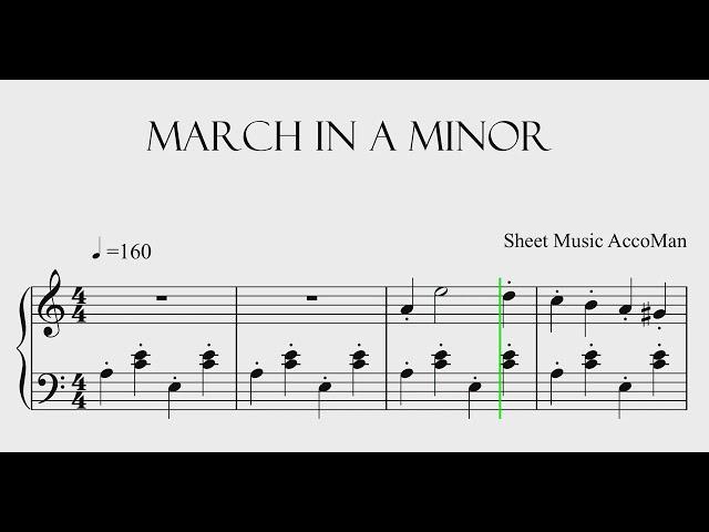 Sheet Music AccoMan March In A Minor Sheet Music