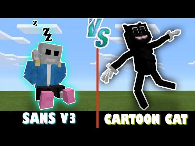 Sans V3 vs. Cartoon Cat: By BendyTheDemon18 | Minecraft #2 (INTENSE!)