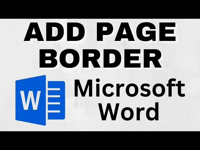 How to Add Page Border in Microsoft Word - Insert Border to Page in MS Word