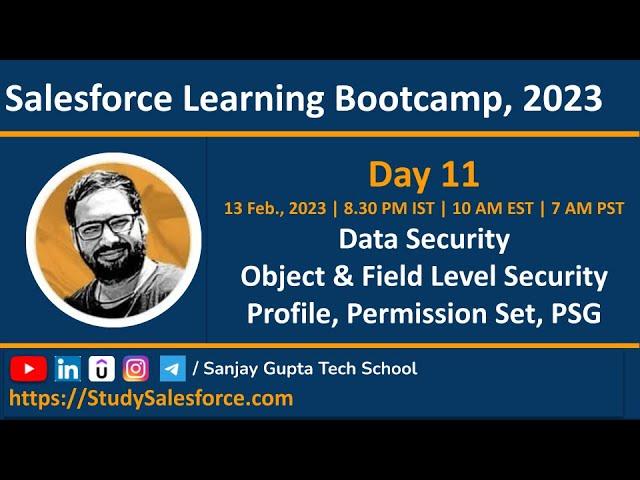 Day 11 | Salesforce Bootcamp 2023 | Data Security | Object & Field Security | Profile, PermissionSet