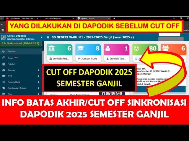 INFO BATAS AKHIR ATAU CUT OFF SINKRONISASI DAPODIK 2025 SEMESTER GANJIL