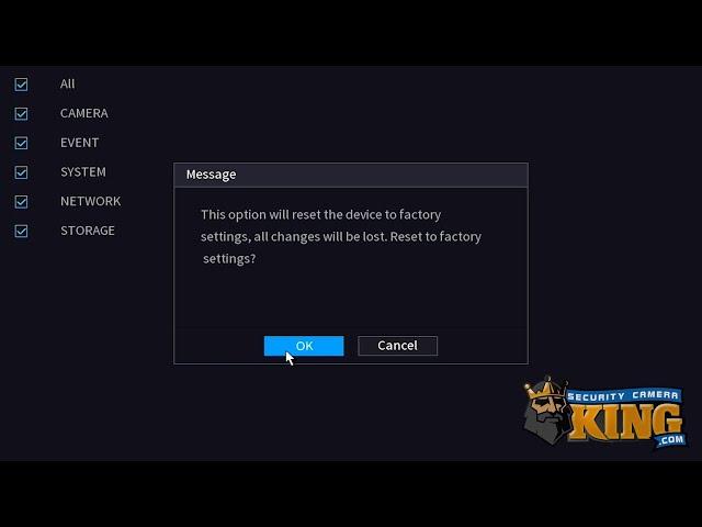 How to Reset Factory Default Settings to your Security Video Recorder