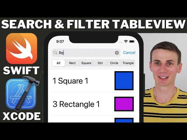 Search and Filter Table View Swift Xcode Tutorial - Search Bar and Scope Buttons