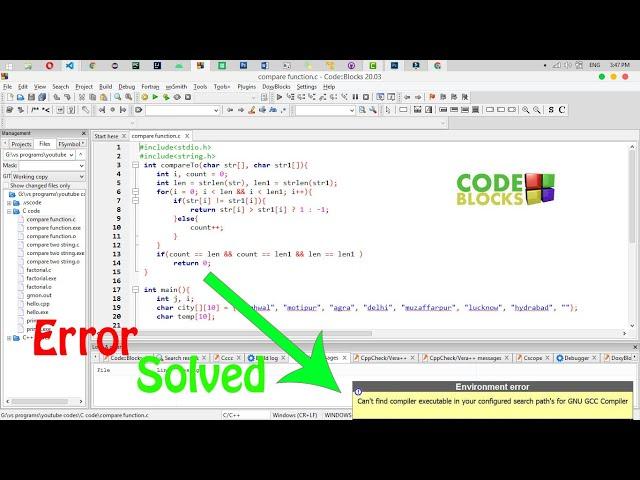 Fix Code Blocks Environment Error Can't find compiler executable in your configured search path