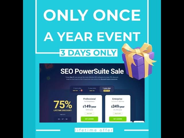 SEO Software Just for 3 days - a discount festival up to 82% lifetime