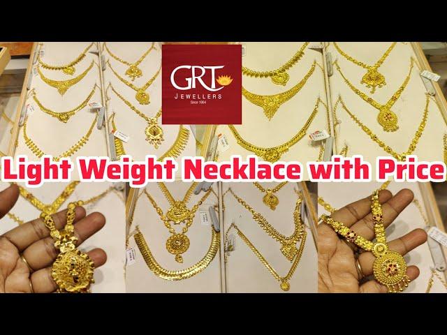 GRT Jewellers Light Weight Necklace with Price Details/ Tnagar GRT Latest Necklace Designs