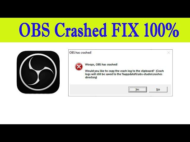 OBS Studio Crashed Fixed | How to Fix Whoops OBS Crashed | Solution OBS has Crashed |