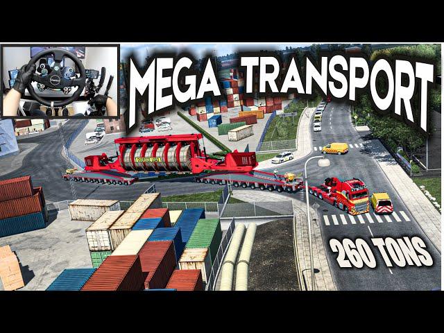 MASSIVE 260 TONS LOAD Across 3 HUGE BRIDGES - Euro Truck Simulator -  Moza R9 Mega Transport