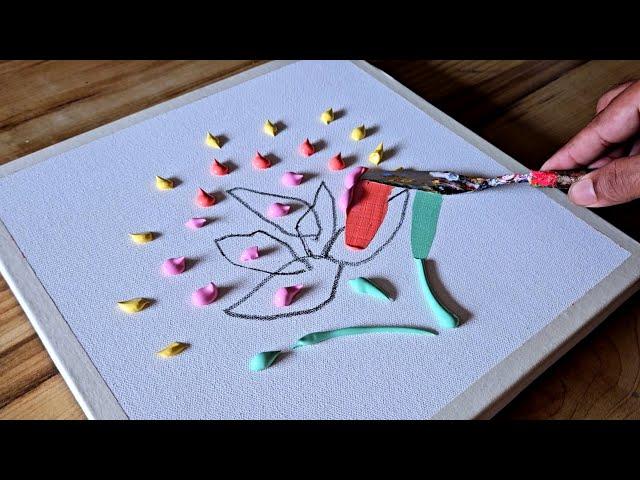 Easy Acrylic Painting Technique / Abstract Floral Painting / Step By Step