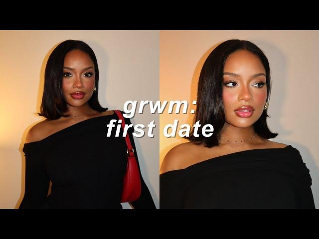 GRWM for a first date | date night makeup, dating tips/advice, hair, + outfit