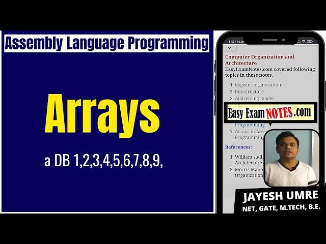 Array in Assembly Language Programming | Jayesh Umre | EasyExamNotes.com