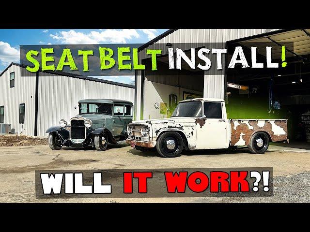 BUDGET UPGRADE! Modern seat belts into a OLD TRUCK! 1967 Toyota Stout.