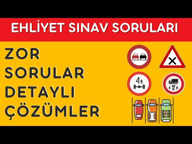 EHLİYET SINAV SORULARI 2022 / MART, NİSAN EHLİYET SINAV SORULARININ ÇÖZÜMLERİ