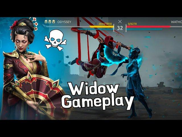 Omg She's Demon ! Widow 1st Gameplay *New Epic Hero Widow* Quick Review || Shadow Fight 4 Arena