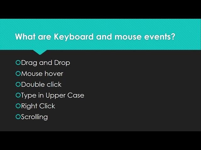 Keyboard & Mouse Events – Advanced Selenium Actions