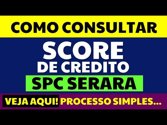 SCORE SPC SERASA: COMO CONSULTAR CPF SCORE SPC SERASA