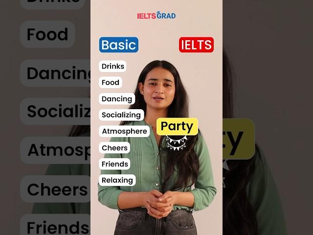 Basic English Vs #IELTS English | IELTS Vocabulary (Party)