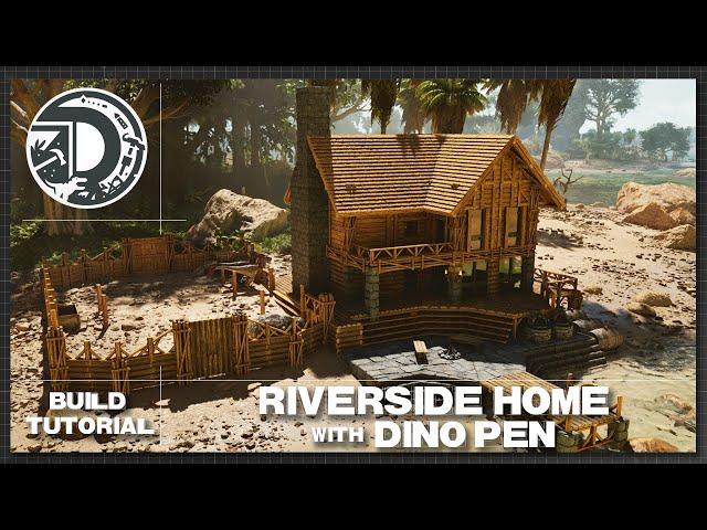 ARK: Survival Ascended | Riverside Home with Dino Pen | Build Tutorial