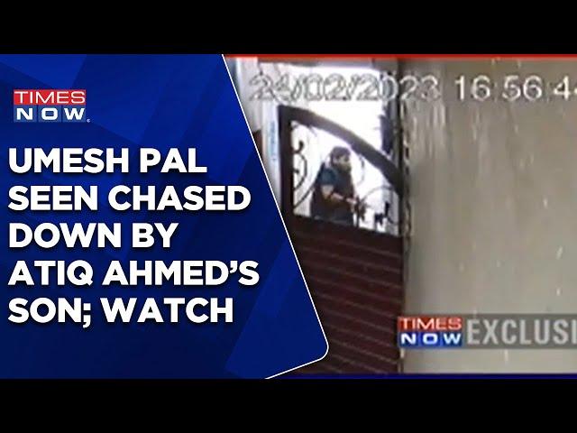 Atiq Ahmed's Son Seen Chasing Umesh Pal Inside Street In New CCTV Footage | Watch Dramatic Video