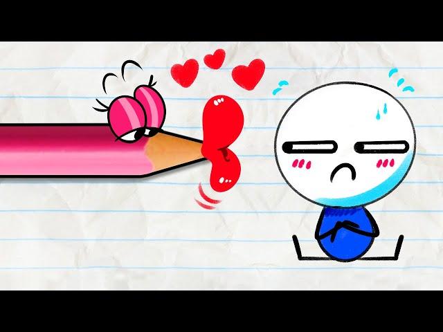 I DON'T WANNA KISS A THING | Pencilmation Cartoons!