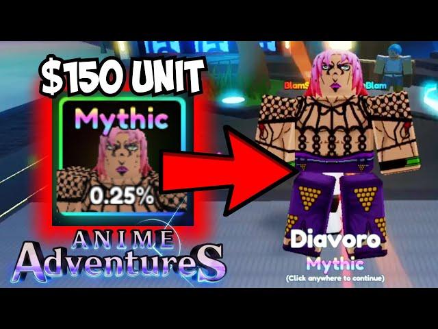 [EXCLUSIVE CODE] New 0.25% Mythic Diavolo DESTROYS Anime Adventures!!