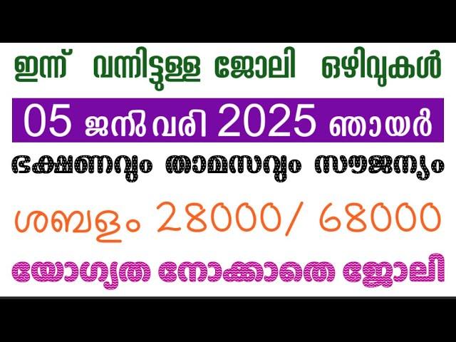 2025 Kerala Job vacancy/latest job vacancy in kerala/kerala job vacancy today/job vacancy 2025