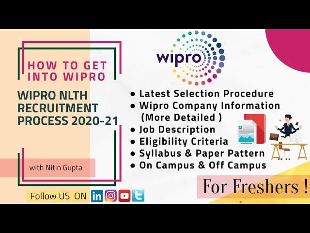 Wipro Recruitment Process 2020 | Wipro NLTH 2021 | Eligibility | Exam Pattern | Syllabus [Detailed]