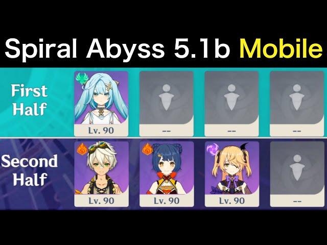 SOLO & Trio 4-Stars! | Spiral Abyss 5.1b Mobile |  Genshin Impact