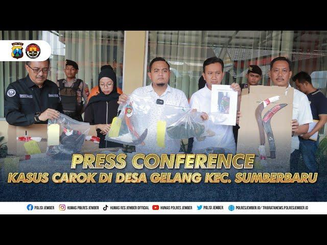 Press Conference Kasus Carok di Desa Gelang Kecamatan Sumberbaru Kabupaten Jember 2023