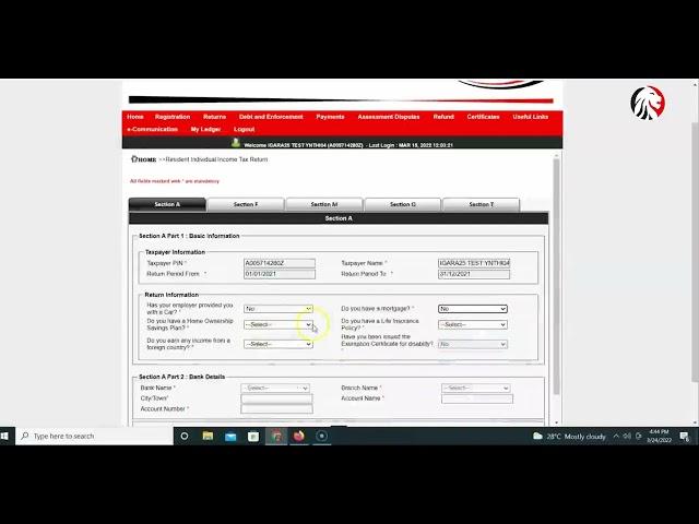 How to File Tax Returns by Individuals with employment income only using the pre-populated Income