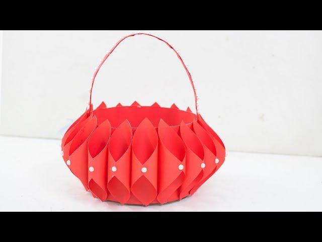 Easy Way To Make Paper Basket - Paper Craft - Home Decor - Nusrat DIY Craft