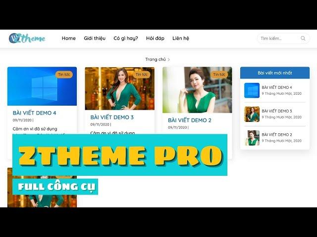 THEME WORDPRESS GIÁ RẺ - GIỚI THIỆU ZTHEME PRO MỚI NHẤT