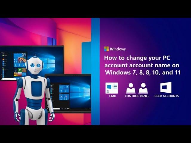 How to change your PC account name ,Windows 7,8,10|Cmd|Technical Support