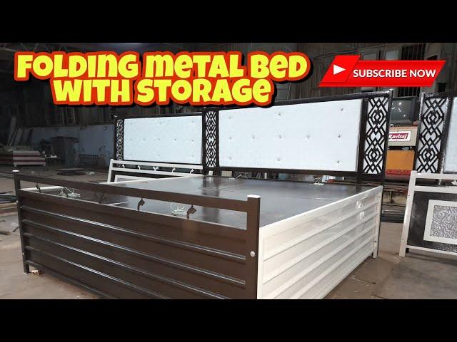 6×6 folding metal with storage #metalbed king size bed double bed with storage #foldingdiwan #bed